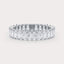 Soho 3 CT Emerald Cut Lab Grown Diamond Eternity Band by Dorah in 14k White Gold, front view.