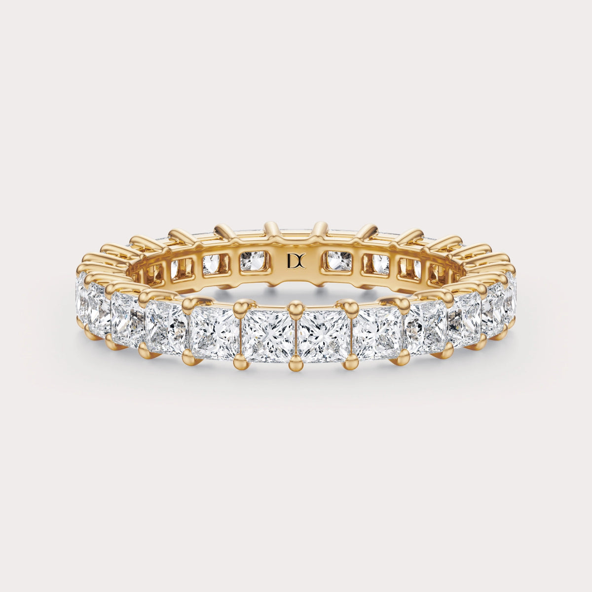 SHP CT Lab Grown Diamond Eternity Band by Dorah in 14k Yellow Gold, top view.