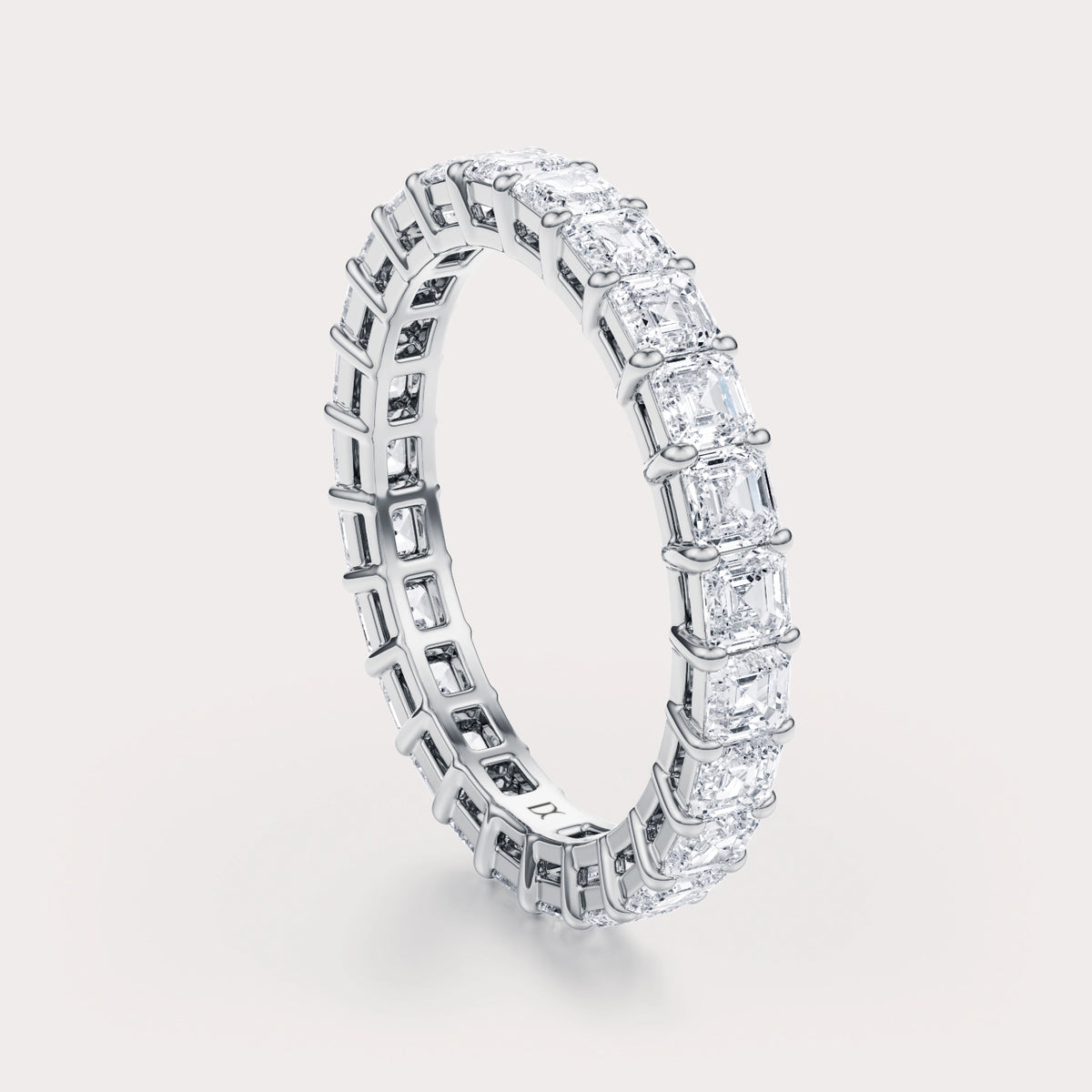 SHP CT Lab Grown Diamond Eternity Band by Dorah in 14k White Gold, front view.