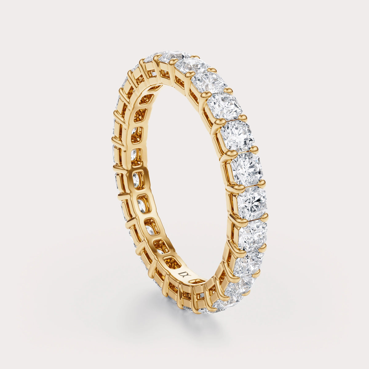 SHP CT Lab Grown Diamond Eternity Band by Dorah in 14k Yellow Gold, front view.