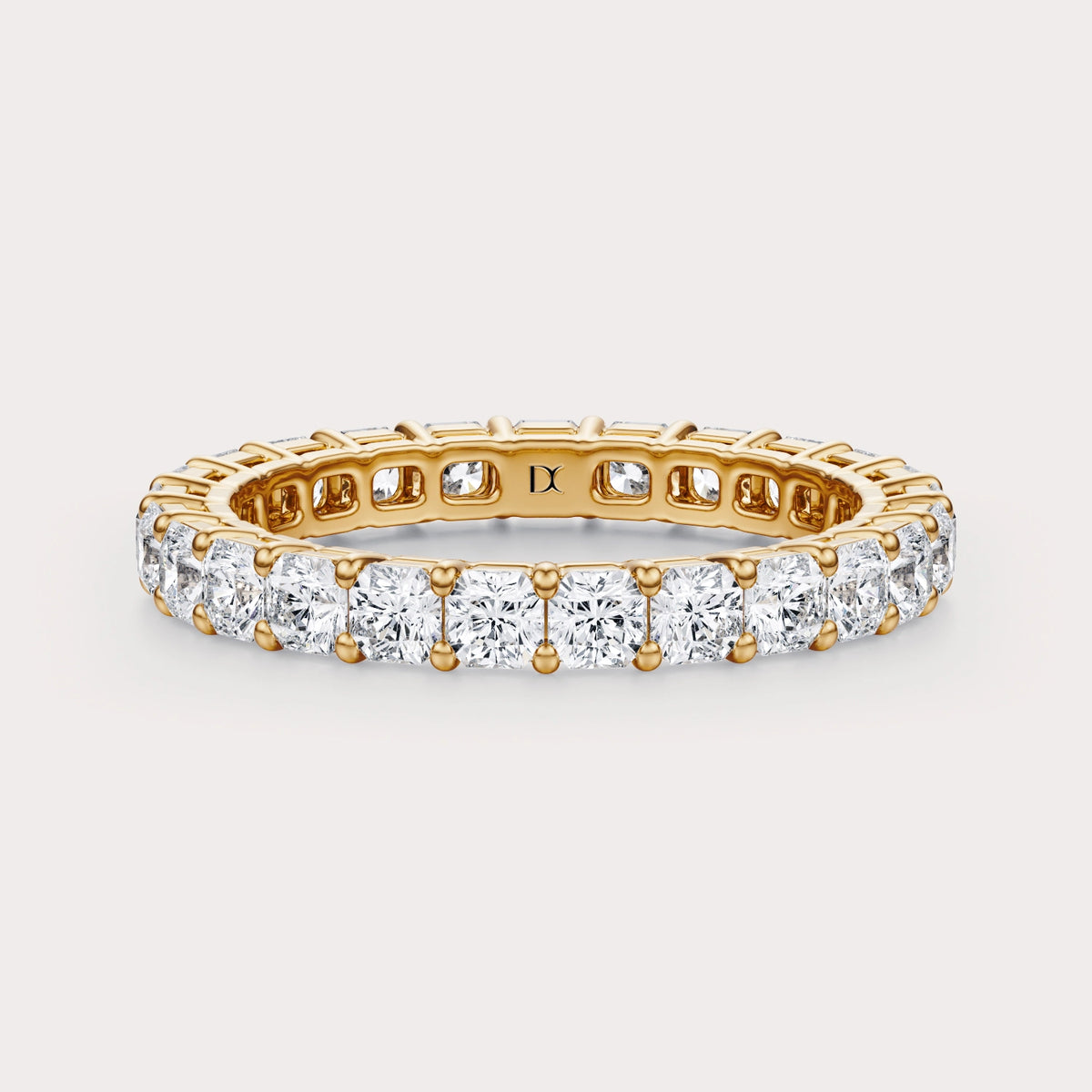 SHP CT Lab Grown Diamond Eternity Band by Dorah in 14k Yellow Gold, top view.