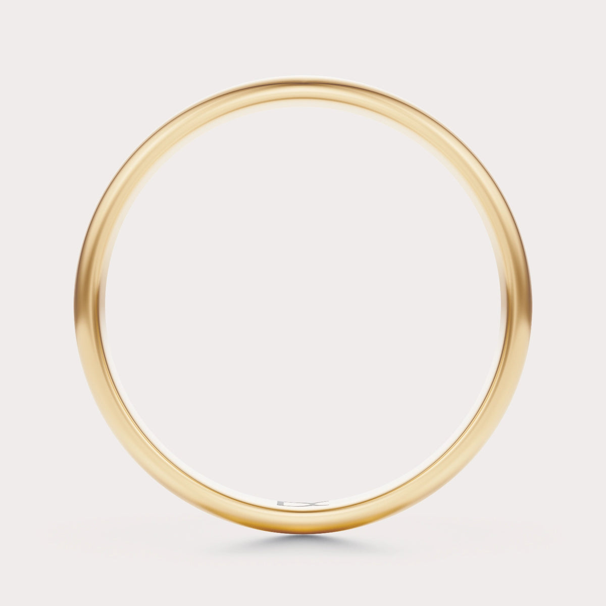 Plain Wedding Band 4 mm by Dorah in 14k Yellow Gold, top view.