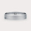 Matte Flat Wedding Band 4 mm by Dorah in 14k White Gold, side view.