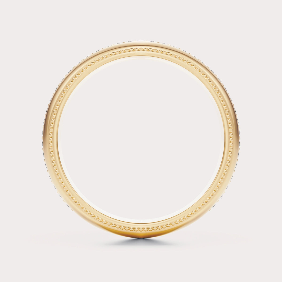 Milgrain Diamond Band 2/5 CT by Dorah in 14k Yellow Gold, top view.