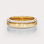 Double Row Wedding Band 1.4 CT by Dorah in 14k Yellow Gold, side view.