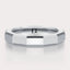Faceted Wedding Band 4 mm by Dorah in 14k White Gold, side view.