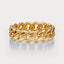 Curb Chain Ring 7 mm by Dorah in 14k Yellow Gold, side view.