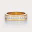 Channel Set Princess Cut Diamond Band 1 CT by Dorah in 14k Yellow Gold, side view.