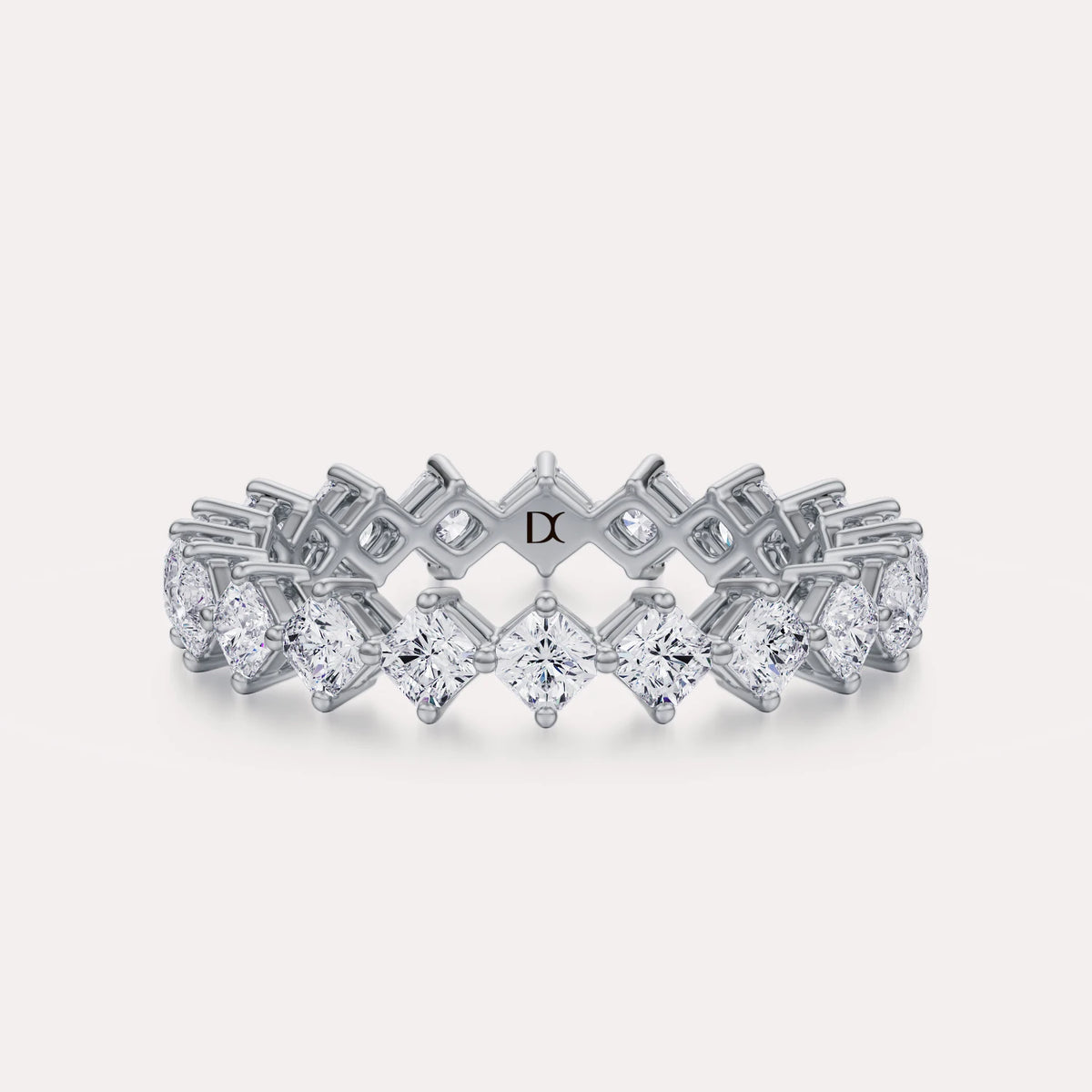 Diagonal Square Radiant Eternity Band