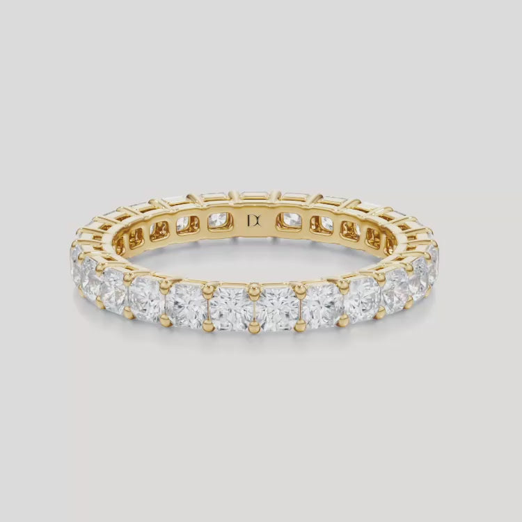 Shared Prong Sqaure Radiant Lab Grown Diamond Eternity Band