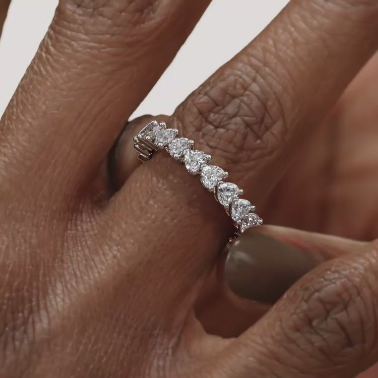 East West Heart Shaped Eternity Band
