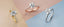 Promise Ring vs. Engagement - Three diamond engagement rings in gold, rose gold, and platinum settings on a pastel background.