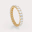 Soho  2 CT Oval Lab Grown Diamond Eternity Band by Dorah in 14k Yellow Gold, side view.