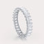 Soho  3 CT Emerald Cut Lab Grown Diamond Eternity Band by Dorah in 14k White Gold, side view.