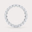 Soho  4 CT Cushion Cut Lab Grown Diamond Eternity Band by Dorah in 14k White Gold, front view.