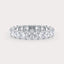 Soho  4 CT Cushion Cut Lab Grown Diamond Eternity Band by Dorah in 14k White Gold, top view.
