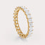 Soho  2 CT Princess Cut Lab Grown Diamond Eternity Band by Dorah in 14k Yellow Gold, side view.