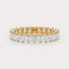 Soho  2 CT Princess Cut Lab Grown Diamond Eternity Band by Dorah in 14k Yellow Gold, front view.