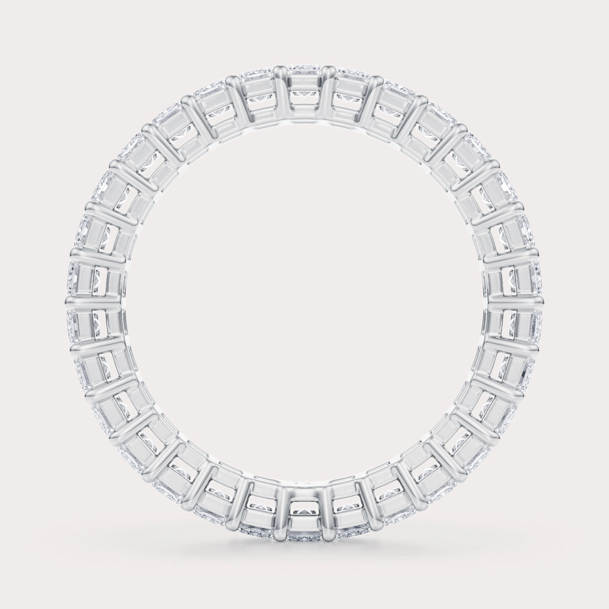 SHP  CT Lab Grown Diamond Eternity Band by Dorah in 14k White Gold, front view.