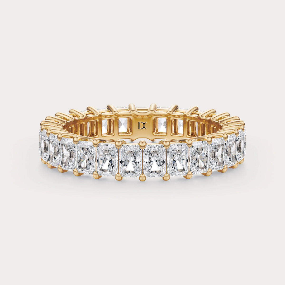 SHP  CT Lab Grown Diamond Eternity Band by Dorah in 14k Yellow Gold, top view.