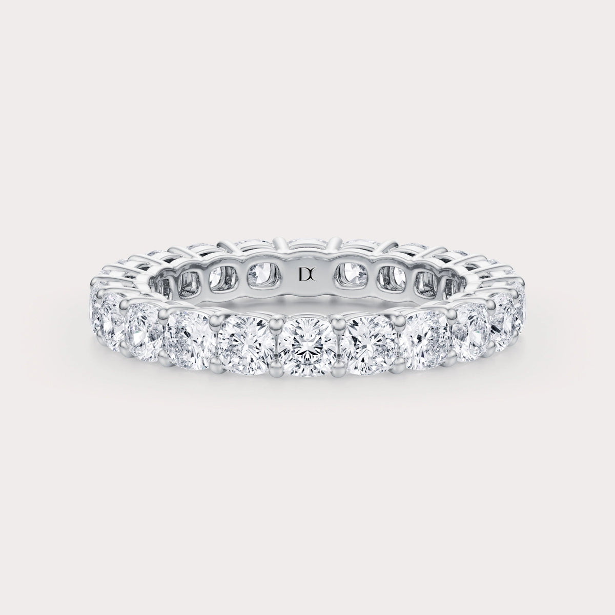 SHP  CT Lab Grown Diamond Eternity Band by Dorah in 14k White Gold, top view.