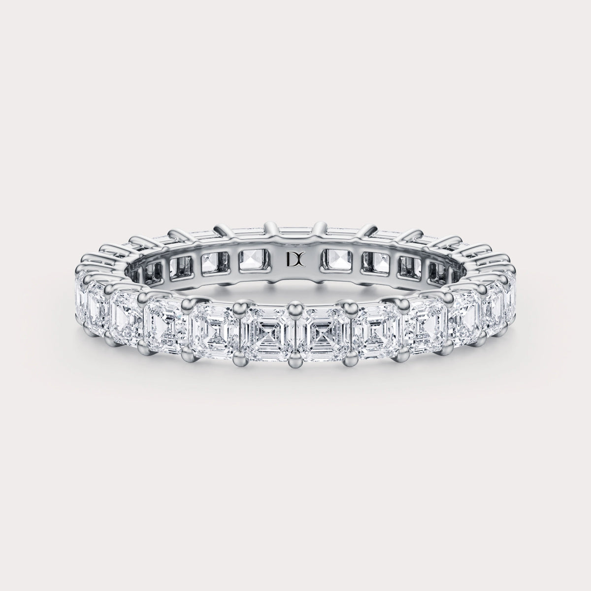 SHP  CT Lab Grown Diamond Eternity Band by Dorah in 14k White Gold, top view.