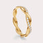 Twisted  1/3 CT Lab Grown Diamond Eternity Band by Dorah in 14k Yello Gold, side view.