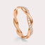 Twisted  1/3 CT Lab Grown Diamond Eternity Band by Dorah in 14k Roze Gold, side view.