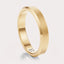 Matte Beveled Wedding Band 4 mm  by Dorah in 14k Yellow Gold, front view.