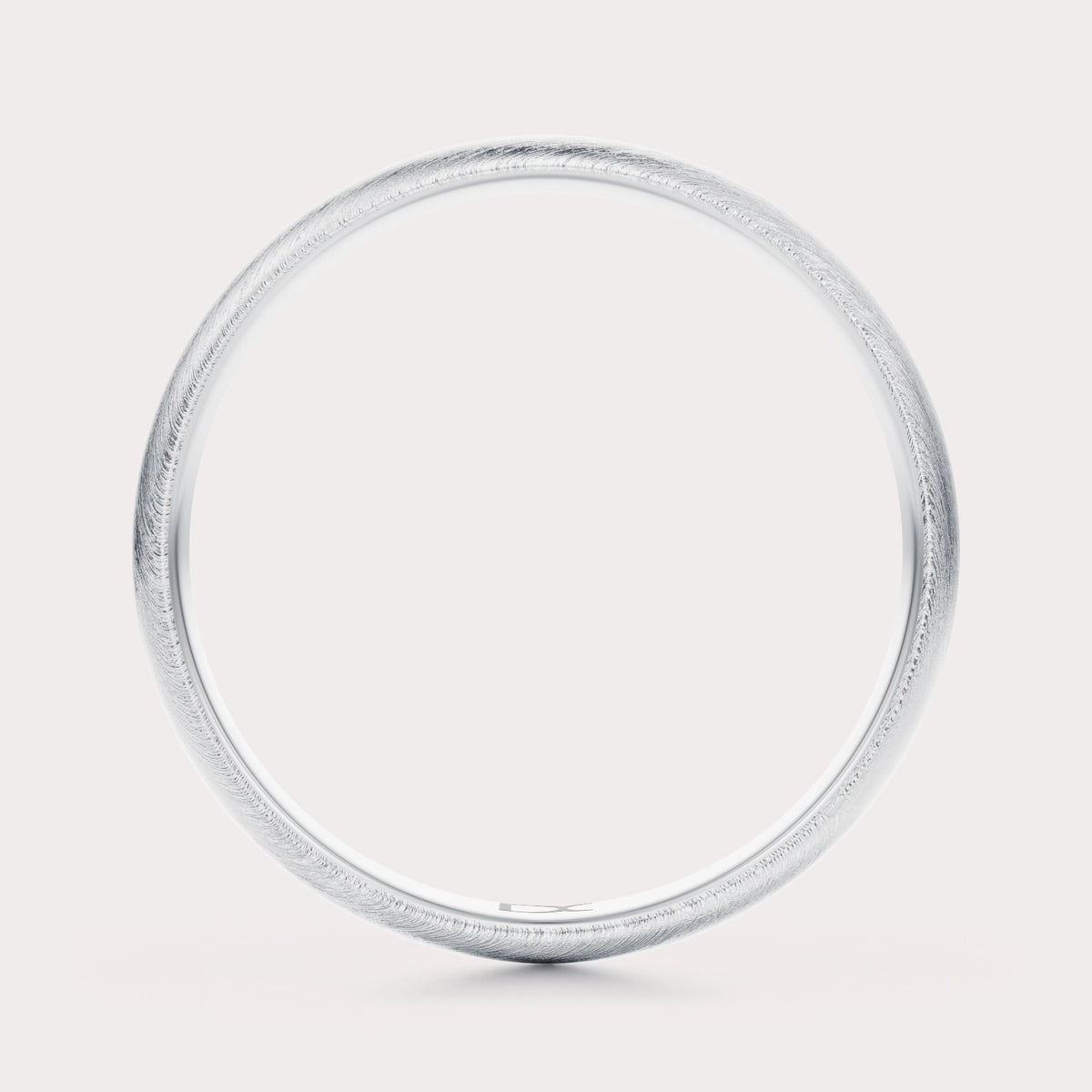 Matte Wedding Band 4mm by Dorah in 14k White Gold, top view.