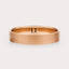 [14K Rose Gold][18K Rose Gold] Matte Flat Wedding Band 4mm by Dorah in 14k Rose Gold, top view.