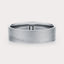 [14K White Gold][18K White Gold][Platinum] Matte Flat Wedding Band 6mm by Dorah in 14k White Gold, top view.