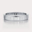 [14K White Gold][18K White Gold][Platinum] Beveled Wedding Band 4mm by Dorah in 14k White Gold, top view.