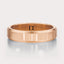 [14K Rose Gold][18K Rose Gold] Beveled Wedding Band 5mm by Dorah in 14k Rose Gold, top view.