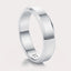 [18K White Gold][Platinum] Beveled Wedding Band 5mm by Dorah in 14k White Gold, side view.