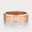 [14K Rose Gold][18K Rose Gold] Beveled Wedding Band 6mm by Dorah in 14k Rose Gold, top view.