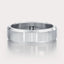 [14K White Gold][18K White Gold][Platinum] Beveled Wedding Band 6mm by Dorah in 14k White Gold, top view.