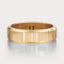 [14K Yellow Gold][18K Yellow Gold] Beveled Wedding Band 6mm by Dorah in 14k Yellow Gold, top view.