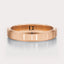 [14K Rose Gold][18K Rose Gold] Beveled Wedding Band 4mm by Dorah in 14k Rose Gold, top view.