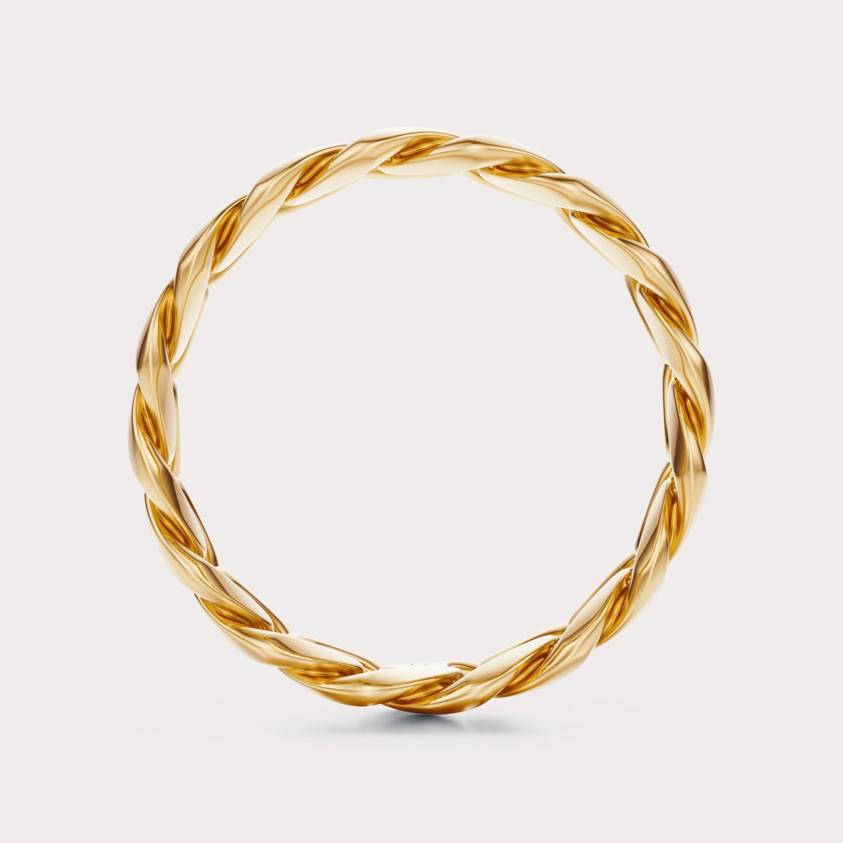 Chain Link Ring 8 mm by Dorah in 14k Yellow Gold, top view.