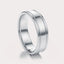 Grooved Wedding Band 6 mm by Dorah in 14k White Gold, front view.