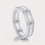 Double Row Wedding Band 1 CT by Dorah in 14k White Gold, front view.
