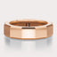 [14K Rose Gold][18K Rose Gold] Faceted Wedding Band 6mm by Dorah in 14k Rose Gold, top view. 