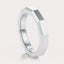 Faceted Wedding Band 4 mm by Dorah in 14k White Gold, front view.