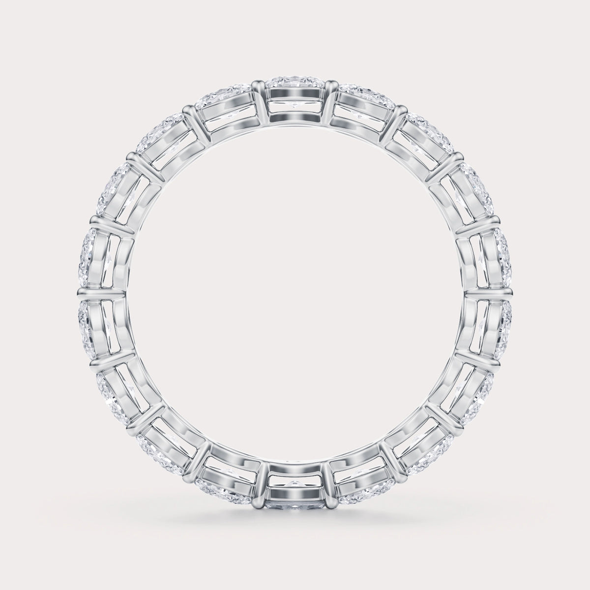 Shared  CT Lab Grown Diamond Eternity Band by Dorah in 14k White Gold, front view.