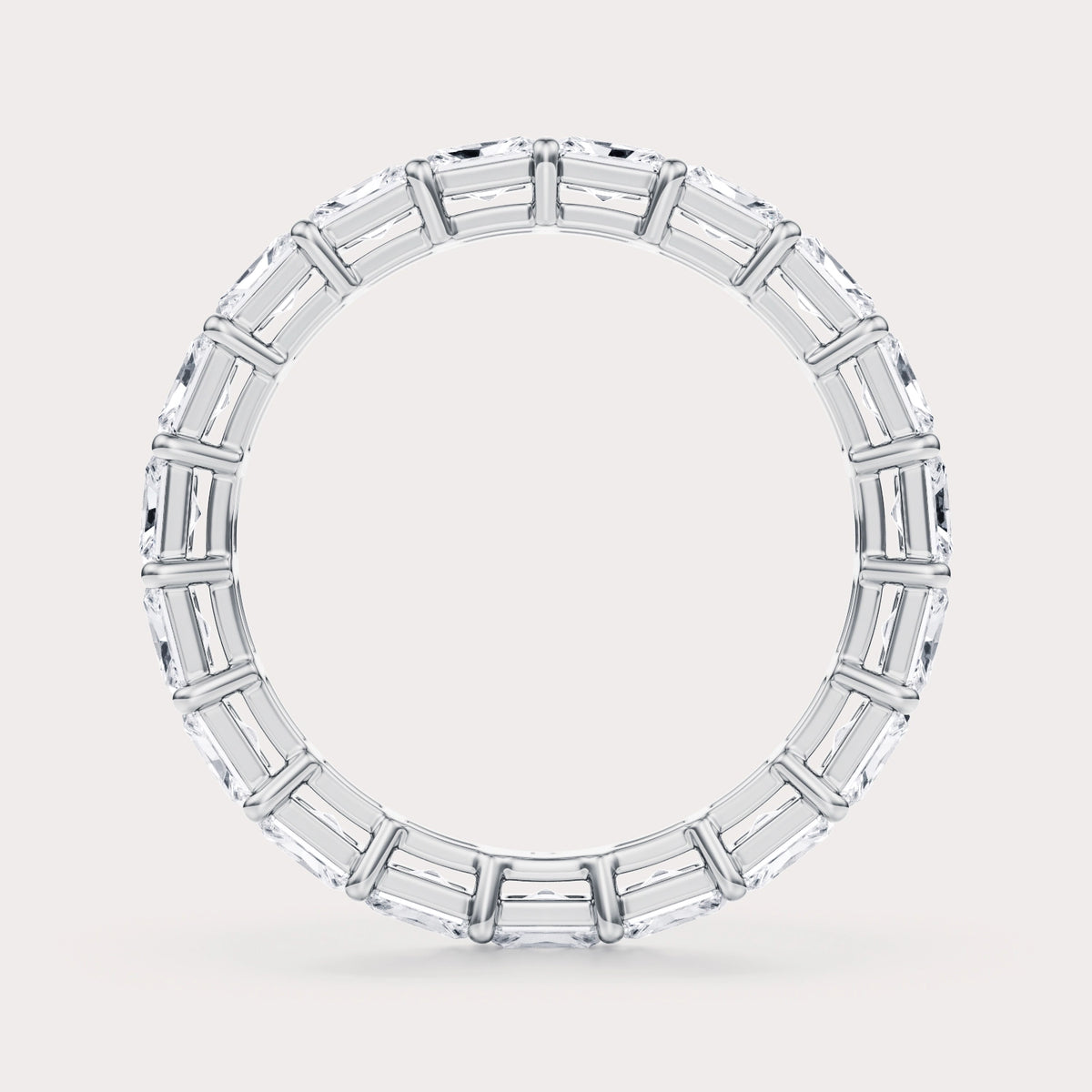 Shared  2 CT Lab Grown Diamond Eternity Band by Dorah in 14k White Gold, front view.