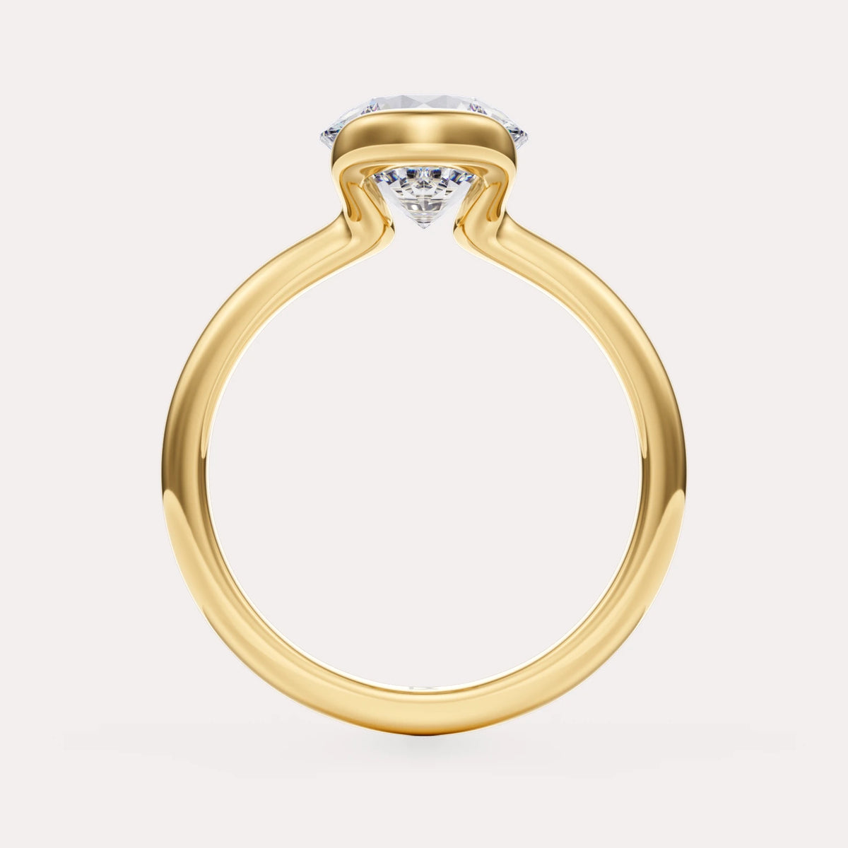 Bypass Bezel Solitaire Engagement Ring