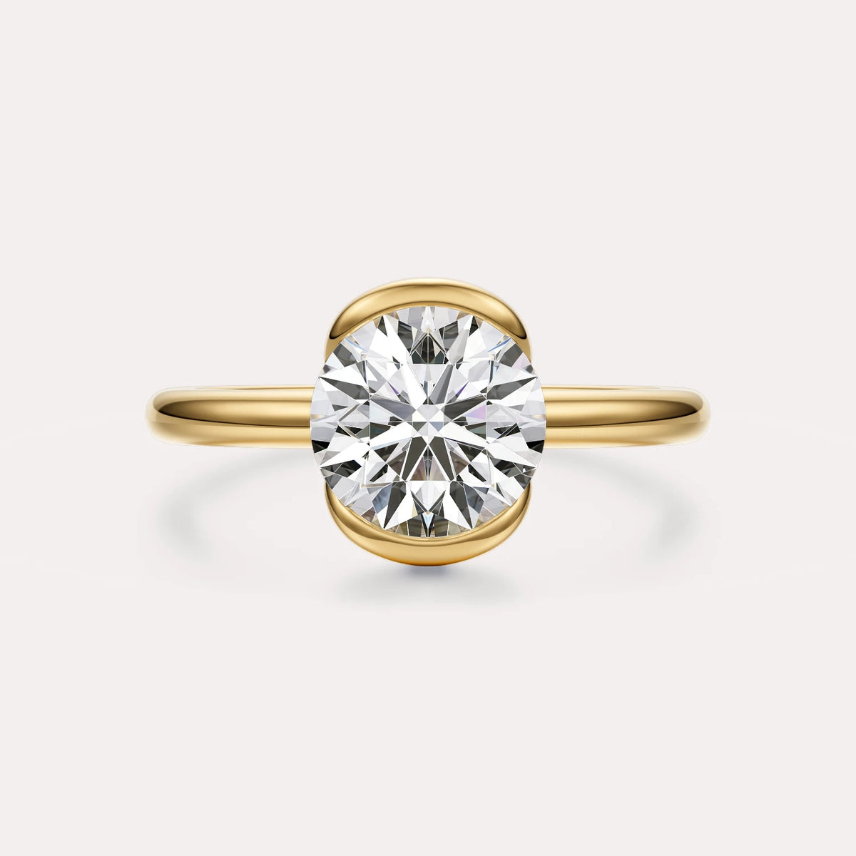 Bypass Bezel Solitaire Engagement Ring