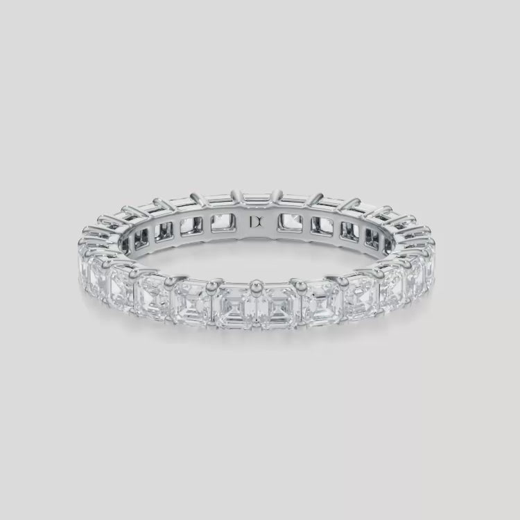 Shared Prong Asscher Lab Grown Diamond Eternity Band