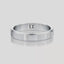 [18K White Gold][Platinum] Beveled Wedding Band 4mm by Dorah in 14k White Gold, top view animation.